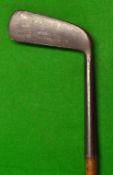 Unusual Giraffe Gold Medal putter by R Forgan St Andrews - with 5.5" slender hosel with makers shaft