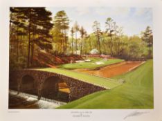 Baxter Graeme (after) signed AUGUSTA USA THE 12TH GREEN colour print signed by the artist in