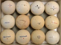 12x various unused dimple golf balls c.1940/50's - Silver King T, 2x U.S Royal, Slazenger B51,