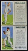 1930, 1934 & 1938 John Player & Sons Cricket Cigarette Card Selection to include three sets of 50