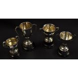 4x small silver golfing trophies to include 2x engraved both for C.M.G.C -Captains Cup 1939, and The