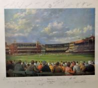 'Lords Cricket Ground' by Alan Fearnley Centenary Test Match Signed Limited Edition Print signed