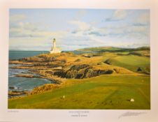 Baxter, Graeme (after) signed AILSA COURSE TURNBERRY colour print signed by the artist in pencil