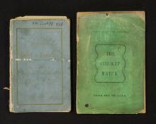 Two 19th Century Cricket Books The Cricket Match, A Poem in two cantos by Copthall Chambers,
