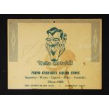 Boxing Autograph - Heavy Weight Champion Primo Carnera Signed 1967 Calendar with signature to the