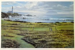 Turnberry Golf Course - colour print by Raymond Sipos - framed and glazed overall 21 x 29