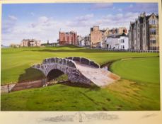 2000 St Andrews Open Golf Championship signed ltd ed colour print by Graeme Baxter - c/w vignette of