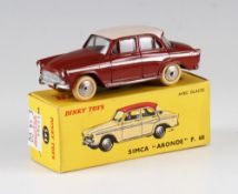 French Dinky Toys 544 Simca Aronde P. 60 red with white top, complete with box