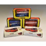 5x Boxed Corgi Diecast Buses two 97901 Midland Red Leyland Leopard, 477 The Buzby Bus and two