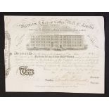 Middleton & Tonge Cotton Mill Co, Ltd. (Rochdale) Certificate for 5 shares - 1873. Superb view of
