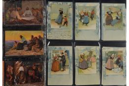 Assorted Postcards - includes Religious Scenes, CWF Series Children, The Ellanbee 'Dutch Art',