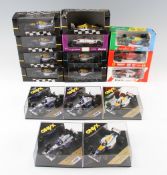 16x Boxed Diecast Racing Car Models mostly Formula 1 cars by Onyx with others, all boxed. Small box