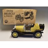 Stutz Bearcat by Beam Car Whiskey Decanter in yellow with contents, boxed.