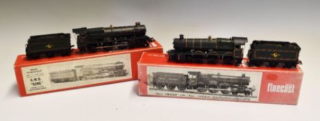 2x Wills Finecast Metal Kits GWR King and Hall Locomotives both constructed and painted, with