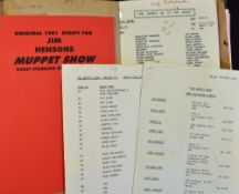 The Muppet Show 1981 Original Script for Jim Henson's Muppet Show Guest Starring Dudley Moore -