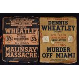 2x Dennis Wheatley Murder Mystery Books published by Hutchinson & Co, including Murder off Miami and
