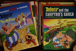 1970's Asterix Annuals mostly hardback - mixed condition fair to good. (25) Box