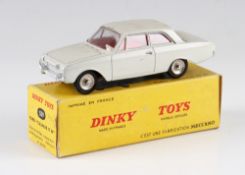 French Dinky Toys 559 Ford Tanus 17M car in white with red interior, with original box.