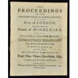 Old Bailey Proceedings 18th Century Crime in London 1754 - A 20 page Weekly publication mentioning