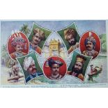 India Princes with Golden Temple Postcard - An Indian postcard showing India princes with the Golden