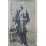 Maharaja of Kapurthala Postcard, c.1910 A rare Indian full portrait postcard of HH Maharajah