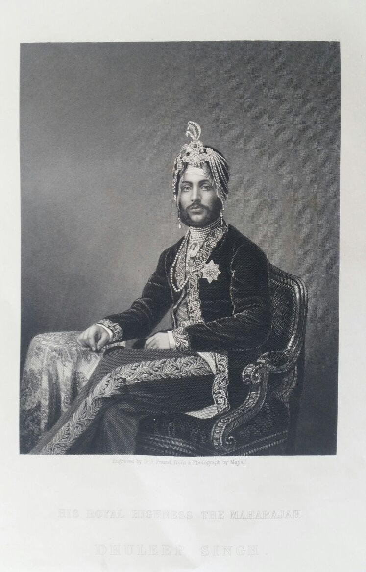 Maharajah Duleep Singh, c.1859 Engraving. A fine steel engraving by D.J. Pound after a John Mayall