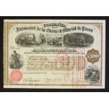 Bearer Bond - Compania Nacional Del Forrocarril Mineral De Pasco - 6% Loan. Bearer Bond for £100