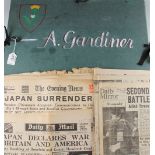 Selection of Wartime Newspapers belonging to Sergeant A. Gardiner within a folder with Gardiner to