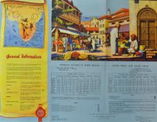 1950 Holland Africa Line Cruises Advertising Poster - United Netherland Navigation Company fold