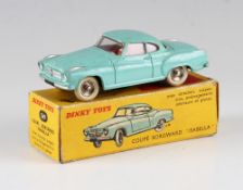 French Dinky Toys 549 Borgward Isobella turquoise with red interior complete with box