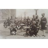Indian Officers visiting for the Coronation Postcard - A fine and rare vintage postcard titled '
