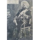 Maharaja of Kashmir Postcard - Indian portrait postcard of HH Maharajah Partab Singh Inder