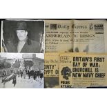 Wartime Ephemera Three post-war souvenirs of wartime Daily Express, Mirror and Sunday Pictorial,
