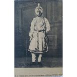 Maharajah Bhupinder Singh of Patiala Postcard - A fine rare early Indian portrait postcard of HH