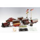 Hornby O Gauge Clockwork Locomotive and Rolling Stock includes LMS Clockwork Locomotive, LMS Coaches