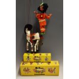 1960s Pelham Puppet 'Horse' with red saddle, grey tail with red ribbon, in white plus 'Indian