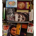 Box of Assorted Books including Morecambe & Wise, cigarette card reference books, Les Dawson