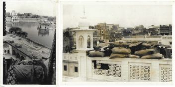 Operation Blue Star Amritsar Photographs - 2x black and white Photographs showing fortifications