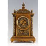 'Japy Freres Cie Med D Honneur' Brass Mantle Clock column support ends, ornate design, with 5x