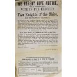 Poster seeking registration of electors for the 1867 election in Glamorganshire - measures 21x34cm