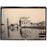 Golden Temple Photograph - An early photograph of the Sikh temple At Amritsar, with black border.