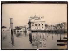Golden Temple Photograph - An early photograph of the Sikh temple At Amritsar, with black border.