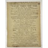 Theatre Royal 1809 Broadside Playbill - 'For the benefit of Mrs Norton' at Theatre Royal Hay Market,