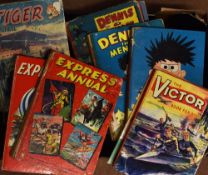 British Comic Annuals Mixed Selection to include Dennis the Menace (5), Eagle annual no.5, no.12,