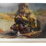 Railway - 'King George V' Signed Colour Print - ltd ed 850, signed by the artist Cuneo together with