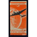 Aviation - Deutsche Lufthansa - Winter Time Table October 1938 - March 1939. Folds out to large