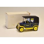 Dinky Toys United Biscuits Taxi Diecast in yellow and blue, with original white card box