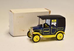 Dinky Toys United Biscuits Taxi Diecast in yellow and blue, with original white card box