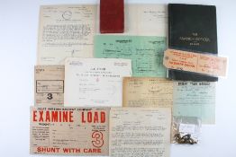 Assorted Railway Ephemera includes Great Western Railway Buttons, GWR Notepad, National Union of