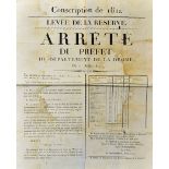 France - Napoleonic Wars -Conscription Poster Valence 1811 - Decree by the Prefet of Drome, Marie